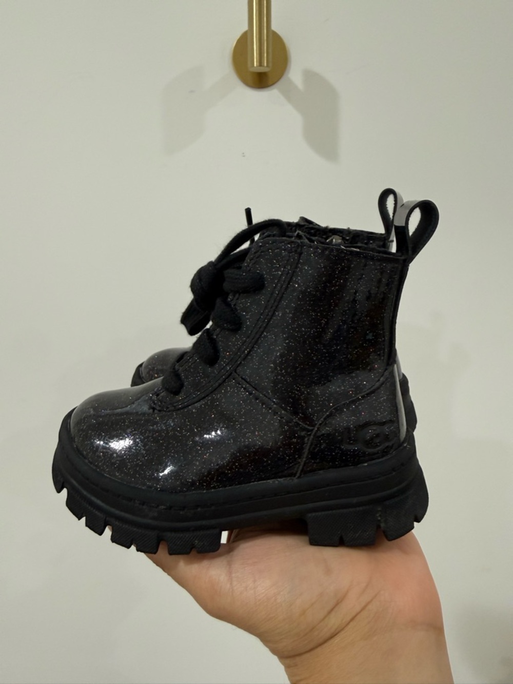 UGG Black Ashton Glitter Combat Boots